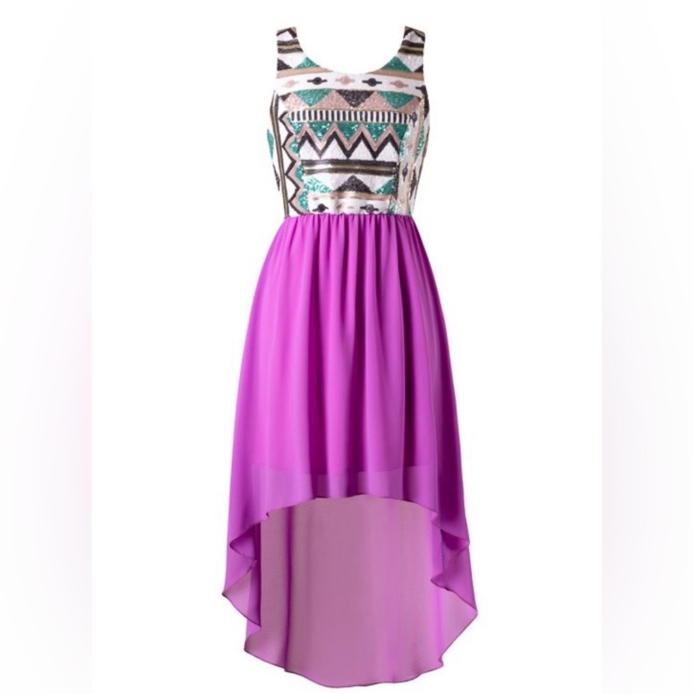 NWT Purple Boho Hugh Low Dress